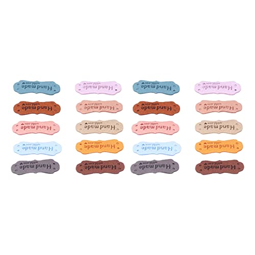 Baxnore 20pcs Lederetiketten, geprägte Polyester -Nähkennzeichen, handgefertigter Patch für Taschen Stricken, Tragenresistent Craft Tag von Baxnore