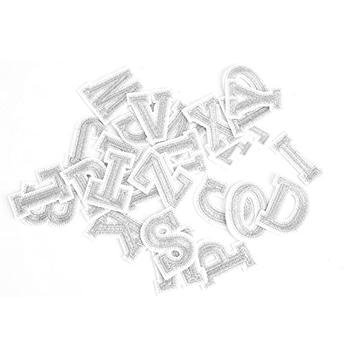 Baxnore 26 PCs Alphabet -Stoffaufkleber, Buchstabenflecken mit Seidenfaden, wiederverwendbare Stoffaufkleber für Kleidungshüte Taschen Wohnkultur, 4 cm Höhe (Ungefähr 4 cm hoch) von Baxnore