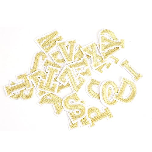 Baxnore 26 PCs Alphabet -Stoffaufkleber, Buchstabenflecken mit Seidenfaden, wiederverwendbare Stoffaufkleber für Kleidungshüte Taschen Wohnkultur, 4 cm Höhe (Ungefähr 4 cm hoch) von Baxnore