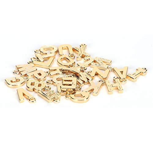 Baxnore 26pcs Messing English Letters Anhänger DIY -Handwerk Alphabet Charme für Schmuck Herstellung Halskette Armband Ohrringe Keychain Personalisiertes von Baxnore