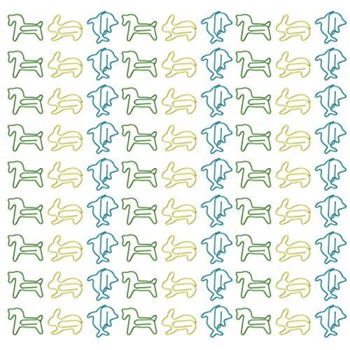 Baxnore 32 Box Büroklammern 3 Farben Innovative Pony Kaninchen Delphin Combo Kleine Metall Büroklammern für Papier kram Büroschule Rostfrei Niedliches Design Organisieren Dateien Z von Baxnore