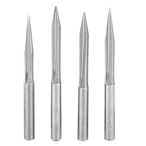 Baxnore 4 PCs V -Formschnitzschneider, Wolframstahl 2 beschnittenes Gravurbit, Resist Wear Holzbearbeitungs -Gravur -Werkzeug, V -Form -Mahlschneider für stabile Bearbeitung Baxnore 4 PCs V -Formschnitzschneider, Wolframstahl 2 beschnittenes Gravurbit, Resist Wear Holzbearbeitungs -Gravur -Werkzeug, V -Form -Mahlschneider für stabile Bearbeitung von Baxnore