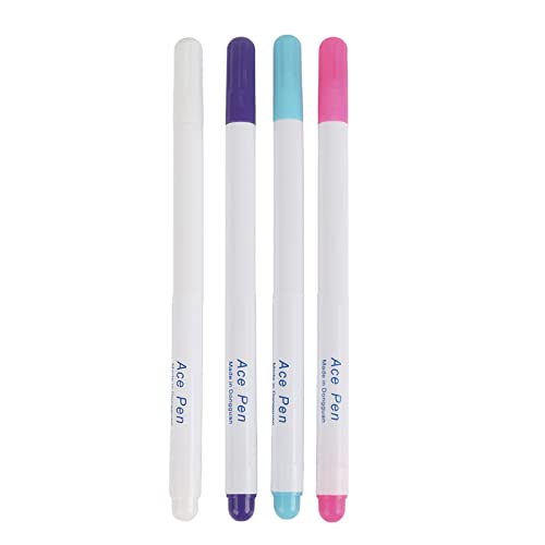 Baxnore 4 Pack Wasser löschbare Stoffmarkierungsstifte, verschwinden Schneiderstift, feine Spitze Fluchtmarker zum Nähen von Lederfahrzeugen von Baxnore