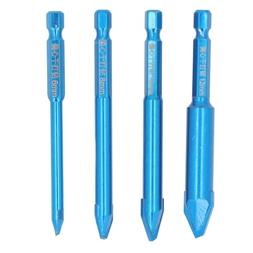 Baxnore 4PCS Mauerwerk-Bohrer, Zement-Karbid-Beton-Bohrer, Verschleiß-Karbid-Tip-Bit, Glass chneide bohrer, Hartmaterial-Bohrer für Glas von Baxnore
