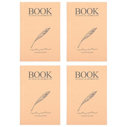 Baxnore 4pcs Kraftpapier Sketchbook, verdickte Skizzenpolster mit Federmuster, handgemalte Kunstzeichnung Notizbuch zum Skizzieren Noten Baxnore 4pcs Kraftpapier Sketchbook, verdickte Skizzenpolster mit Federmuster, handgemalte Kunstzeichnung Notizbuch zum Skizzieren Noten von Baxnore