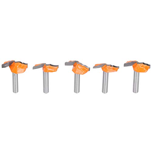 Baxnore 5 Stcs 6 mm Shank Router Bit, Yg6 Legierungspunkt -Kohlenstoffstahl -Frässchneider, genaue Schneidbits, Holzbearbeitungsgeräte -Werkzeuge für Schlitzschranktür von Baxnore