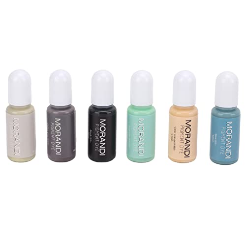 Baxnore 6 Farben Epoxidharzpigment hohe Konzentration UV Harzfarbstoff Morandi Farben für DIY -Handwerksharz Schmuck 10 ml Flasche machen von Baxnore