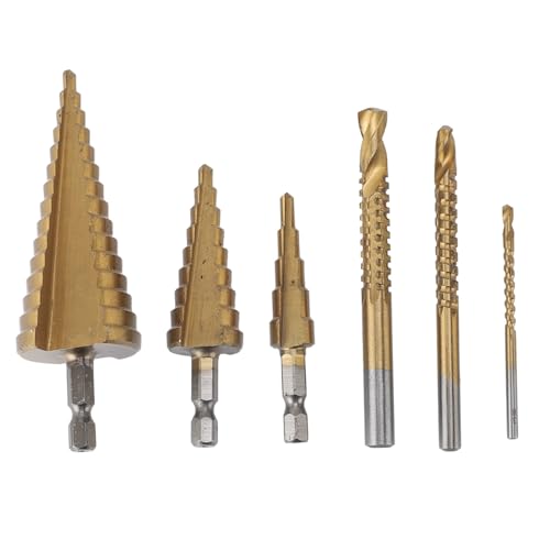 Baxnore 6 PCs Stiefmaschinenbohrbit Set, Ti beschichtete Hex -Schaft 4 bis 32 mm für Holzaluminiumkupfer, kompatibel mit Handbohrbank -Bohrer Baxnore 6 PCs Stiefmaschinenbohrbit Set, Ti beschichtete Hex -Schaft 4 bis 32 mm für Holzaluminiumkupfer, kompatibel mit Handbohrbank -Bohrer von Baxnore