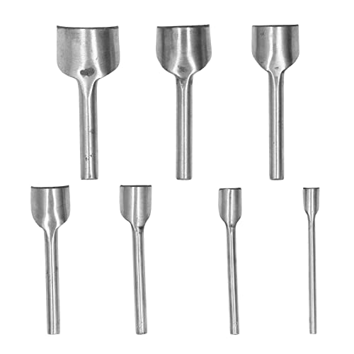 Baxnore 7 PCs halbe runde Schneider -Punch -Set, Werkzeugstahl -Stahlgurt -Ende für Ledergürtel, C -Typ -Clog -Design, 100 mm professionelle Werkzeuge von Baxnore