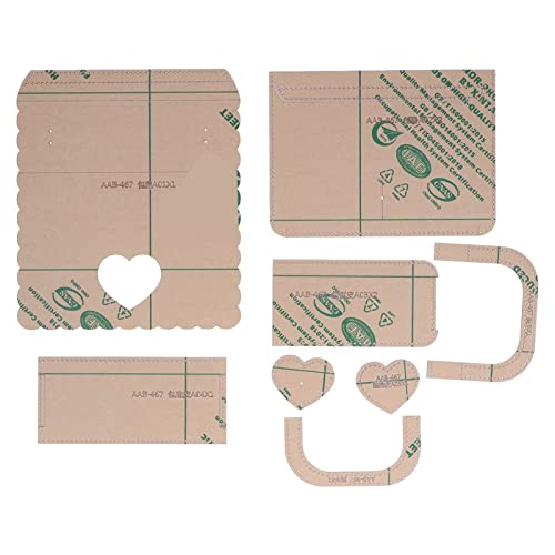 Baxnore 8pcs Acrylvorlagen wiederverwendbares herzförmiges Muster klares DIY -Ledermodelle Bretter für Umhängetaschen machen von Baxnore