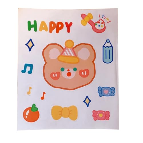 Baxnore Bärenpapieraufkleber, ästhetischer Aufkleber, Journal, Laptop, Wasserflasche, Tablette, niedlicher Aufkleber, starkes Haftdekor für Telefonhülsen von Baxnore