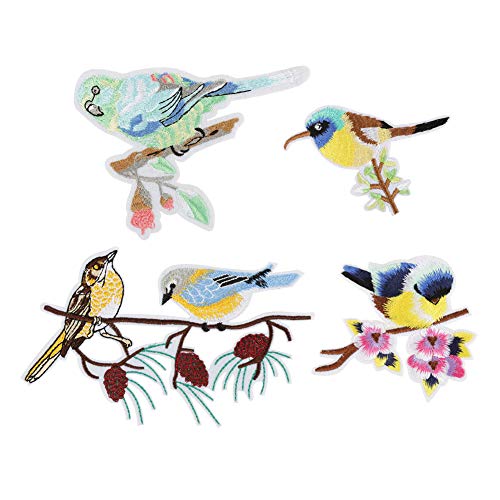 Baxnore Besticktes Tier-Patch-Set, Aufnäher mit Vögeln, Hunden und Federn, Aufbügel-Dekoration für Jacken, Taschen und Accessoires (10 cm Flamingo -Stoff Patch 10 rosa Farben) von Baxnore