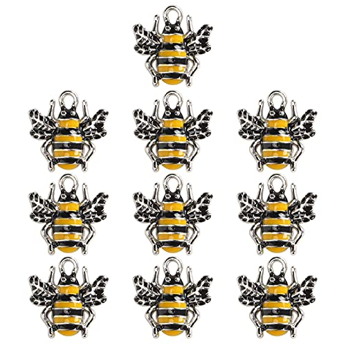 Baxnore Bienenanhänger Öl Tropf niedliche DIY -Schmuck Herstellung von Handwerkszubehör für Halsketten Armbänder Ohrringe Schlüsselanhänger 10pcs Legierung Gelb Schwarz Baxnore Bienenanhänger Öl Tropf niedliche DIY -Schmuck Herstellung von Handwerkszubehör für Halsketten Armbänder Ohrringe Schlüsselanhänger 10pcs Legierung Gelb Schwarz von Baxnore