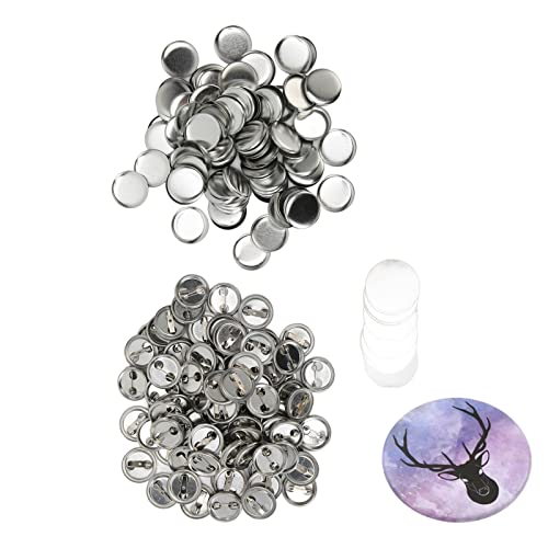 Baxnore Blind -Taste -Abzeichen -Teile Set, Einfacher Druckanpassungskit, Eisenmaterial 2,5 cm Durchmesser mit 100 Sätzen, vorgefertigt für Veranstaltungen im Klassenzimmerprojekte (25mm) von Baxnore