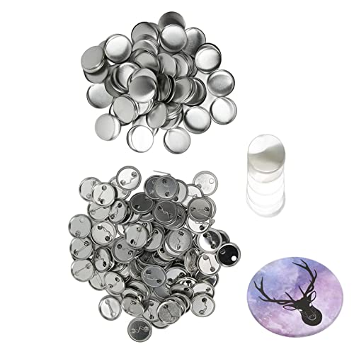 Baxnore Blind -Taste -Abzeichen -Teile Set, Einfacher Druckanpassungskit, Eisenmaterial 2,5 cm Durchmesser mit 100 Sätzen, vorgefertigt für Veranstaltungen im Klassenzimmerprojekte (32 mm) von Baxnore