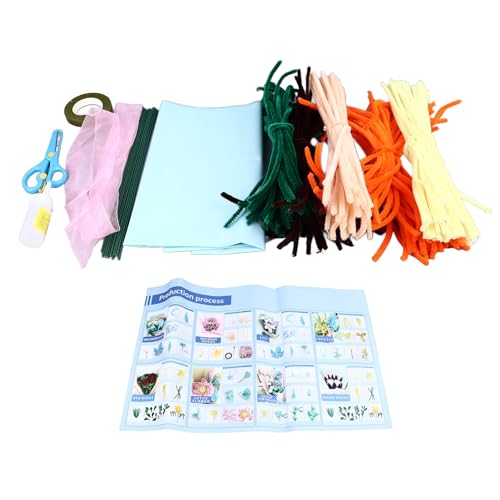 Baxnore DIY Chenille Stängel Bouquet Kit Simulation Innovative handgefertigte Rohrreiniger Sonnenblumen -Kit für Hochzeitsgeschenk -Urlaubsdekoration von Baxnore