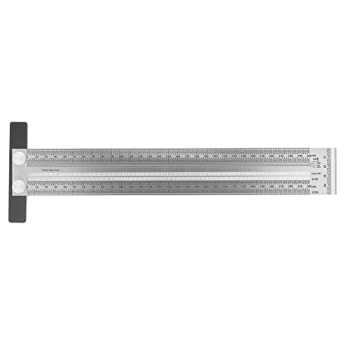 Baxnore Edelstahl -Lineal, CNC -Markierungsmesser für Holzbearbeitungslayout -Werkzeug mit klarem Skala -Loch -Design (300 mm) von Baxnore
