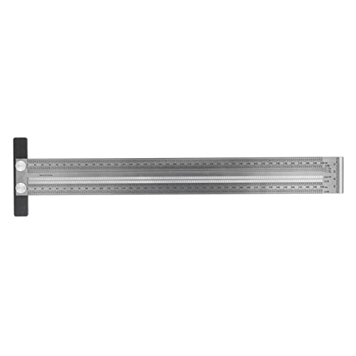 Baxnore Edelstahl -Lineal, CNC -Markierungsmesser für Holzbearbeitungslayout -Werkzeug mit klarem Skala -Loch -Design (400 mm) von Baxnore