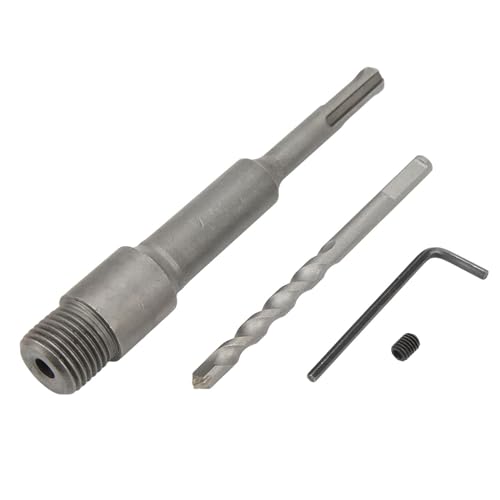 Baxnore Elektrische Hohlkerne Bohrbit Shank, 155 mm Silberkohlenstoffstahladapter für Betonlochsägen, kompatibel mit Elektrohämmern Aufprallbohrmaschinen von Baxnore