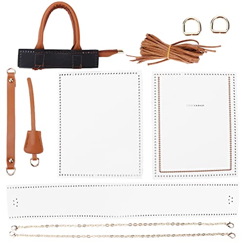 Baxnore Häkelbeutel -Kit, handgefertigte Legierungs -Faux -Leder -Geldbörse, Wachsschneidkettenknöpfe, die anpassbare Tasche für Erwachsene enthalten sind (Weiß) von Baxnore