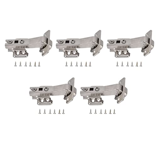 Baxnore Hydraulikpuffer Scharnier, 5pcs Edelstahlschrankscharnier, Geräuschreduzierung weicher Schließes Anti für Küchengarderobe Bücherregal Tür (A) von Baxnore