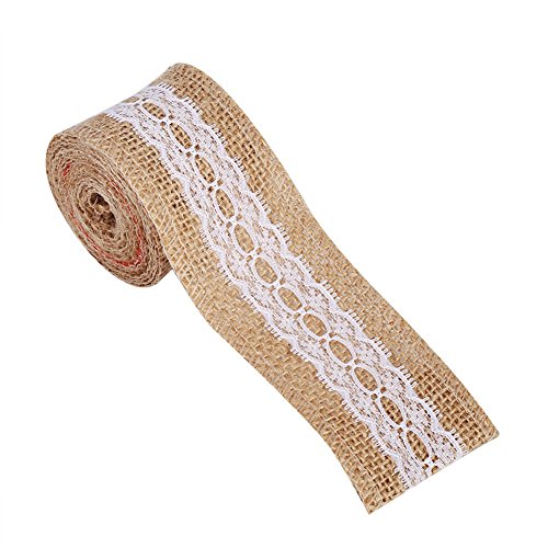 Baxnore Jute -Sackleinenband, rustikales Hochzeits Spitzenverkleidungsband, Wrap Drapy Layer Tischeinstellungen, 2 m Länge 5 cm Breite Party ation Supplies (4) von Baxnore