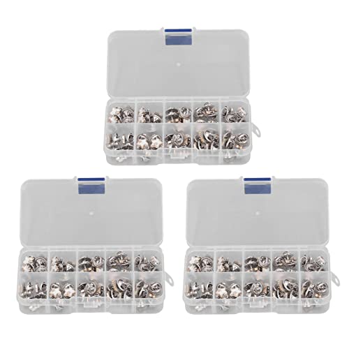 Baxnore Keine nähen Abdeckknöpfe, 150pcs Plastikmetall abnehmbarer Befestigungselemente mit Aufbewahrungsboxen, dekoratives Kleidungsreparatur -Kit für Hemd -Strickjacke von Baxnore
