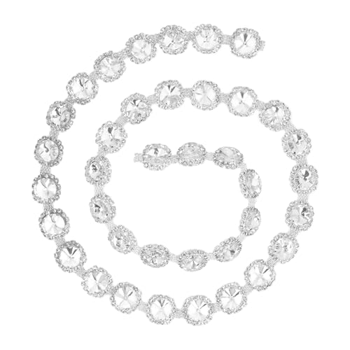 Baxnore Kristall-Strass-Blumenkette, funkelnd, glamourös, DIY-Dekoration für Kleidung, Schmuck, Basteln, 1 Yard, Kristallglas-Strassbesatz von Baxnore