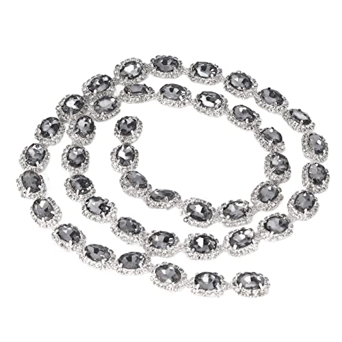 Baxnore Kristall -kette Kette Glanz glänzend 1,5 cm breit, glamouröser Trimm für DIY -Schmuckkleidung Dekorationen Transparent Grey 1 Yard Baxnore Kristall -kette Kette Glanz glänzend 1,5 cm breit, glamouröser Trimm für DIY -Schmuckkleidung Dekorationen Transparent Grey 1 Yard von Baxnore