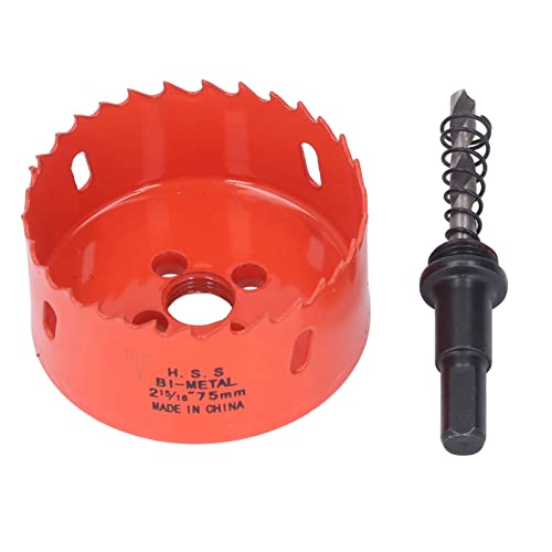Baxnore Lochsäge, HSS -Schneidwerkzeug mit Läfenbohrbit, 32 mm Tiefe für HolzpvC Plastikputzbrett, effiziente Chips Entfernung, glatte Löcher Schaffung (2-15/16 (75 mm)) von Baxnore