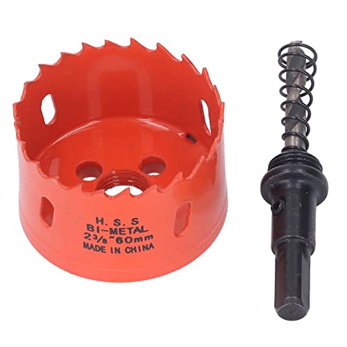 Baxnore Lochsäge, HSS -Schneidwerkzeug mit Läfenbohrbit, 32 mm Tiefe für HolzpvC Plastikputzbrett, effiziente Chips Entfernung, glatte Löcher Schaffung (2-3/8 (60 mm)) von Baxnore