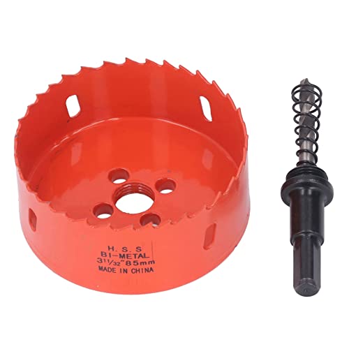 Baxnore Lochsäge, HSS -Schneidwerkzeug mit Läfenbohrbit, 32 mm Tiefe für HolzpvC Plastikputzbrett, effiziente Chips Entfernung, glatte Löcher Schaffung (3-11/32 (85 mm)) von Baxnore