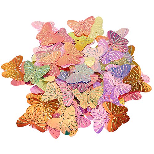 Baxnore Party Confetti -Kleidungsstück Pailletten DIY Accessoires Bright Farbschale Schmetterlinge Form Plastikmaterial für Geburtstag Hochzeit ation 60g Tasche (Typ 2) von Baxnore