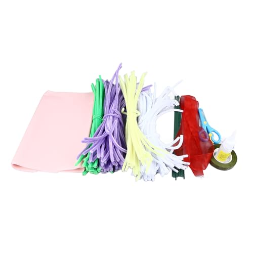 Baxnore Pfeifenreiniger Blumenherstellung Kit DIY kleine Gänseblümchenstil Leuchtes Farben Blumenhandwerk Kit mit 180 Chenille -Stielen für Familienparty -Dekoration enthält Schere von Baxnore