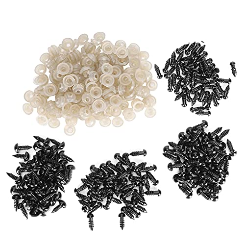 Baxnore Plastikaugen Nasen mit Unterlegscheiben glänzend glatte DIY -Accessoires für Plüschpuppen Teddybären gefüllte Tiere Spielzeug machen schwarze 5 mm 6mm 7 mm Augen 7x9mm Nase von Baxnore