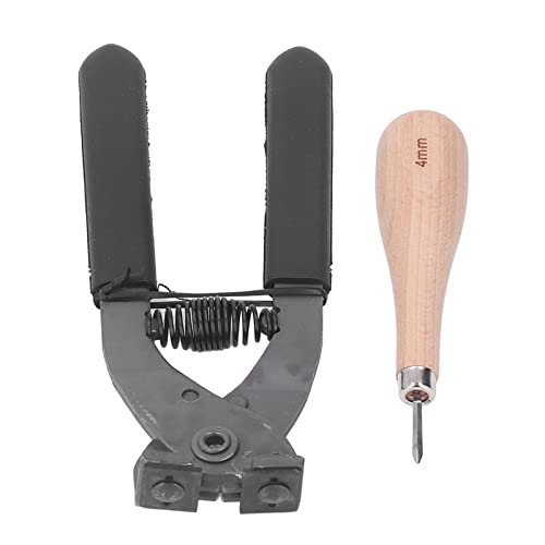 Baxnore Professionelle Leder -Stillezange, 4 mm Kohlenstoffstahlpunsch mit Schaumgrenze für die Apartment -Handwerk, beinhaltet Rhombus Awl von Baxnore