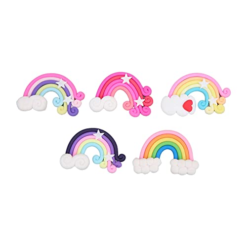 Baxnore Regenbogen-Ton-Ornament hand gefertigte schöne bunte Mikro-Landschaft DIY Bastel arbeiten Dekorationen für Kinder-Kühlschrank-Telefon-Fall Scrap booking Clay Material 5 Stü von Baxnore
