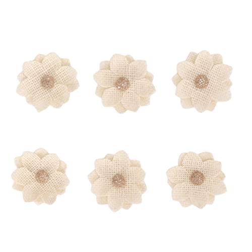 Baxnore Sackleinenblumen handgefertigtes weißes Stoff DIY Craft European Retro Style Lotos Form für Hochzeitsfeiern Dekorationen Leinenmaterial 6 cm Durchmesser 6pcs Baxnore Sackleinenblumen handgefertigtes weißes Stoff DIY Craft European Retro Style Lotos Form für Hochzeitsfeiern Dekorationen Leinenmaterial 6 cm Durchmesser 6pcs von Baxnore