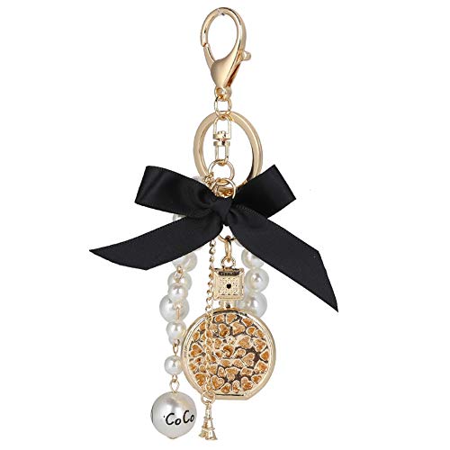 Baxnore Schlüsselbund handgefertigtes Legierung Bowknot Parfüm Flasche Perle Anhänger Schlüsselling Dekoration für Frauen Mädchen Freunde elegantes Modeschmuck Accessoires Schlüss Baxnore Schlüsselbund handgefertigtes Legierung Bowknot Parfüm Flasche Perle Anhänger Schlüsselling Dekoration für Frauen Mädchen Freunde elegantes Modeschmuck Accessoires Schlüss von Baxnore