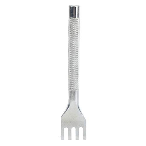 Baxnore Stecker Punch -Werkzeug, HSS -Druckmeißel, Wear Resist -Schnürmeißel Set, Stecker Meißelwerkzeug, Lederstärke, Leder -Stecker -Meißel für Leder (4 Zähne) von Baxnore