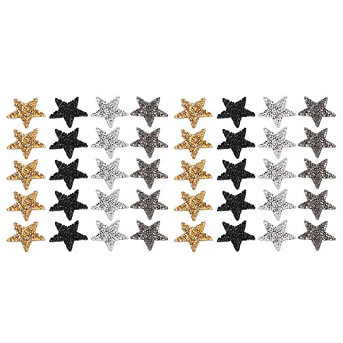 Baxnore Sterneisen auf Flecken Strass verziert glänzende dekorative Stoffapplikationen für DIY Mode -Handwerksharzmaterial 40pcs 4x4cm von Baxnore