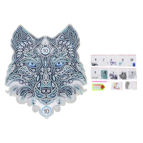 Baxnore Strassmalmalerei Sonnencatcher Wolf Muster DIY -Handwerk Strasskunst Hanging Dekor für Schlafzimmer Wohnzimmer Büro PVC Kristall Anhänger Kit mit Aufbewahrungstaschen von Baxnore