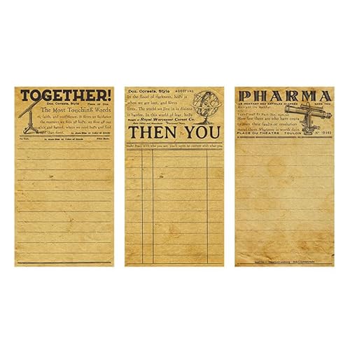 Baxnore Vintage Sticky Notes, Retro -Papier -Memo -Pads, Planer Bastelmittel, dekorative Notizen für das Scrapbooking von Journal (Typ2) von Baxnore