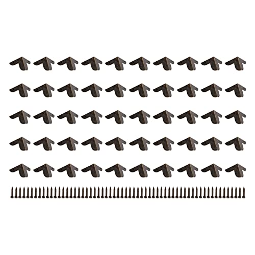 Baxnore Vintage Style Corner Protectors 50pcs Metall Kantenwächter für Möbel Holzkasten Schutz langlebiger Eisen Bronze DIY Dekoration Hardware mit Schrauben von Baxnore