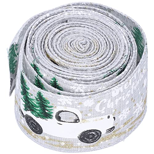 Dekorationsband, Leinwand mit Schneeflockendruck, Doppelpackband für Baumdekorationen, Partybögen, Bastelprojekte (grey) von Baxnore