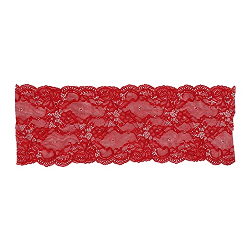 Elastic Spitzenband, Nylon Stretch -Trimm, weiche Nähspitze für Kleidungszubehör, Schuhe Hüte Dekoration, Bastelprojekte (Groß rot) von Baxnore