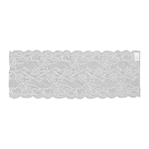 Elastic Spitzenband, Nylon Stretch -Trimm, weiche Nähspitze für Kleidungszubehör, Schuhe Hüte Dekoration, Bastelprojekte (Weiß) von Baxnore