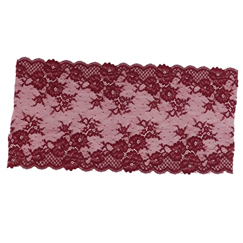 Elastische Nylonspitzenverkleidung, Stretch -Spitzenstoff für Bastelanägen, Haarbänder, Bekleidung Dekoration (Burgundy) von Baxnore