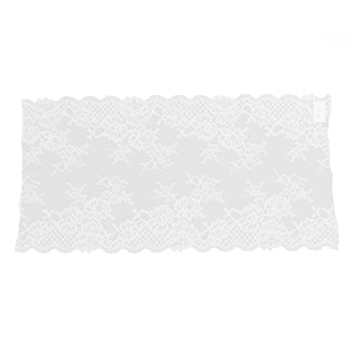 Elastische Nylonspitzenverkleidung, Stretch -Spitzenstoff für Bastelanägen, Haarbänder, Bekleidung Dekoration (White) von Baxnore