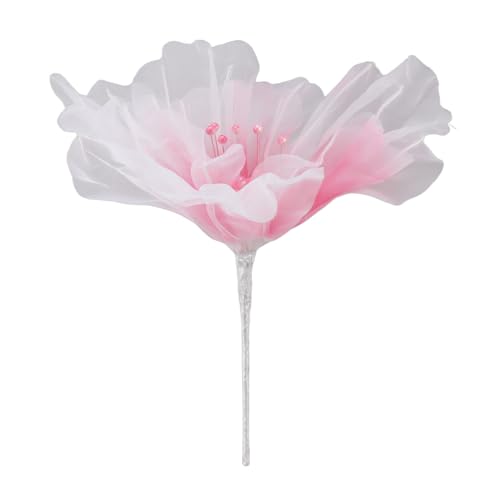 Gaze Blume 19,7 -Zoll -Durchmesser Weiche leuchtende Farben Leichte wiederverwendbare handgefertigte Organza -Blume für Hochzeitsfotografie Familie (Weiß) (Rosenate) (Blau) (Grün) (Rosig) von Baxnore
